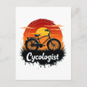 Cycologist Bike Adventure: Sunset Graphic T-shirt Briefkaart (Voorkant)