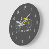 Cycologiste Bicyclette Jaune Grande horloge (Angle)