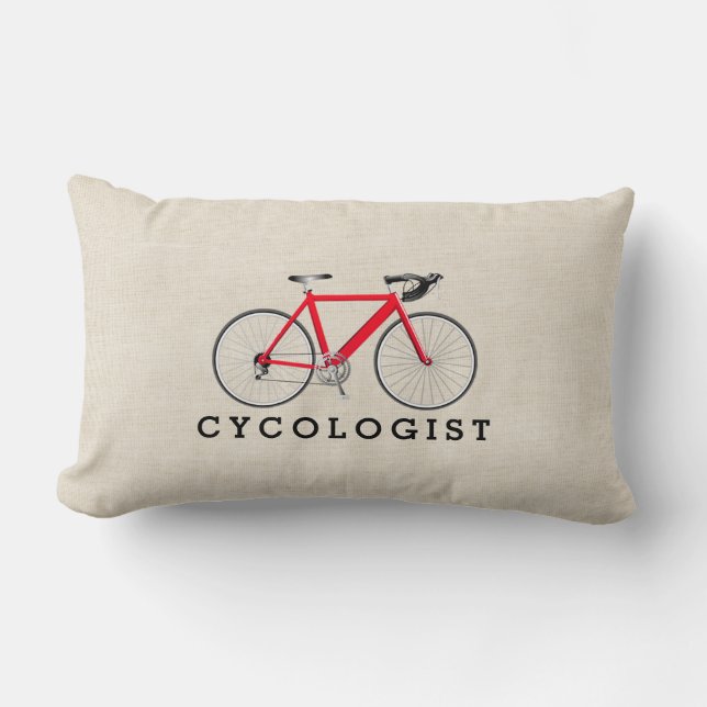 Cycologiste Bicyclette Rouge Sur Coussin Lumbar Be (Recto)