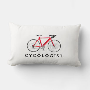 Cycologiste Bicyclette rouge sur Coussin Lumbar bl