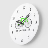 Cycologiste Neon Green Bicyclette Grande horloge (Angle)