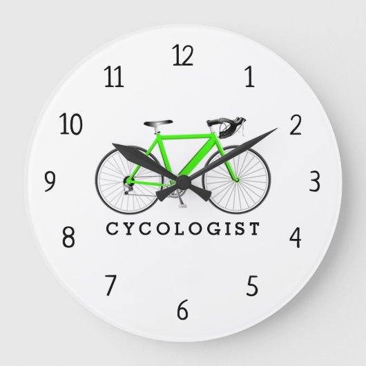 Cycologiste Neon Green Bicyclette Grande horloge (Recto)