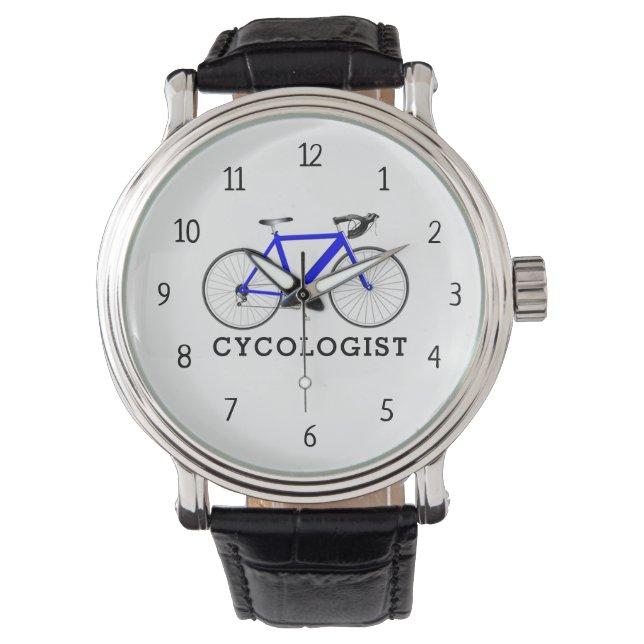 Cycoloog Blue Bicycle Horloge (Voorkant)