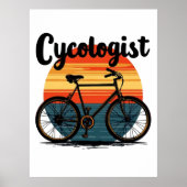 Cycoloog: Energetic Biker T-shirt – voor Fietsen Poster (Voorkant)