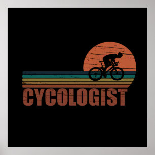 Cycoloog Funny Cycling gezegde Poster