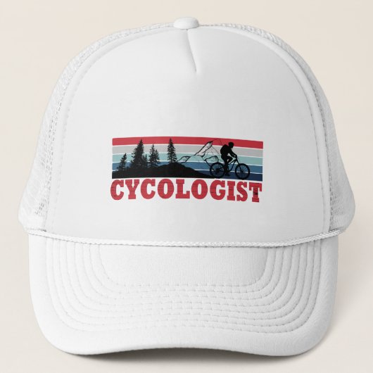 Cycoloog Funny Cycling gezegde Trucker Pet (Voorkant)