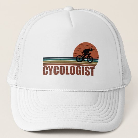 Cycoloog Funny Cycling gezegde Trucker Pet (Voorkant)