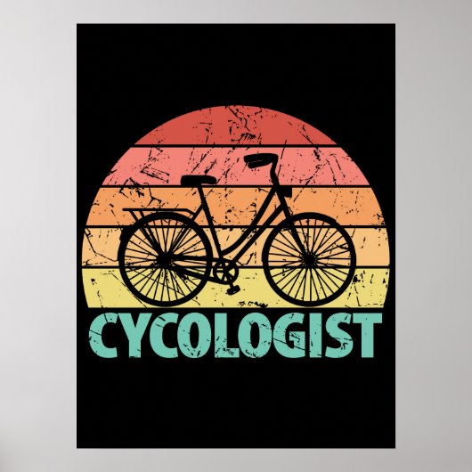 Cycoloog Funny Cycling Poster (Voorkant)