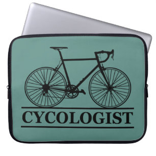 Cycoloog Funny Cycling voor fietsers en fietsers Laptop Sleeve