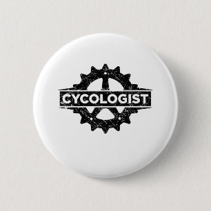 Cycoloog grappig fietscadeau ronde button 5,7 cm