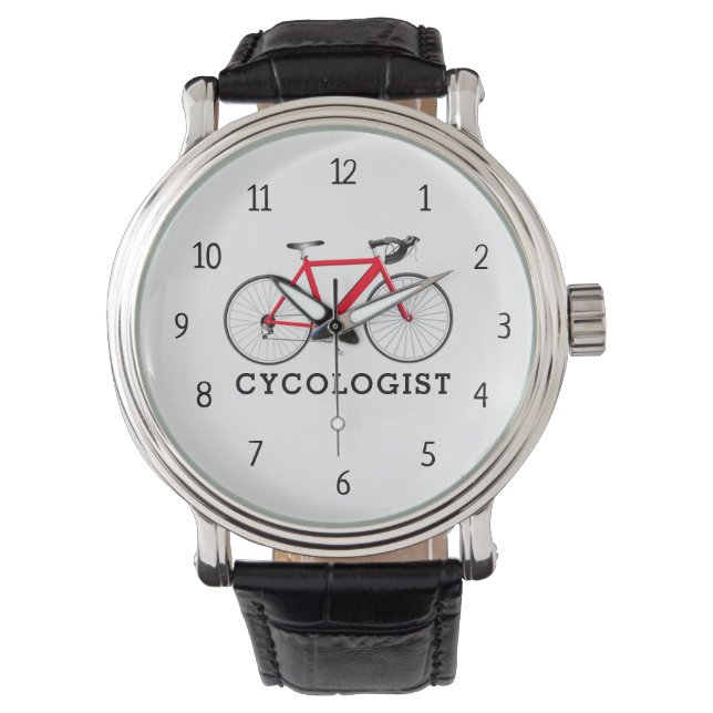 Cycoloog Red Bicycle Horloge (Voorkant)