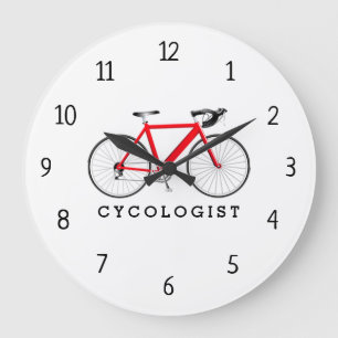Cycoloog Red Bicycle Large Clock Grote Klok