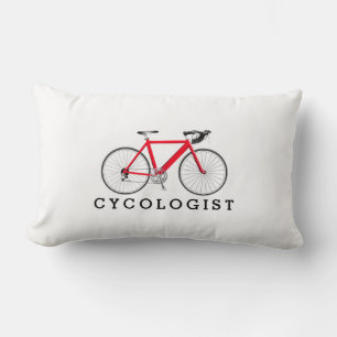 Cycoloog Red Bicycle op wit Kussen
