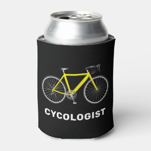 Cycoloog Text and Yellow Bicycle Blikjeskoeler