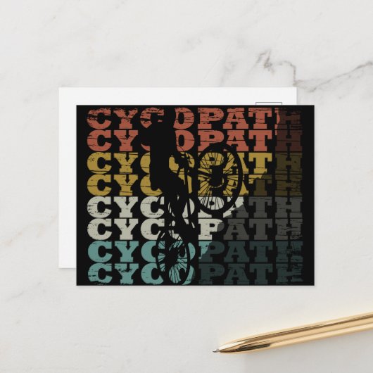 Cycopaat grappig fietsen feestdagenkaart (Voorkant / Achterkant in situ)