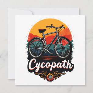Cycopath: Energetische fiets en zonsondergang Grap Bedankkaart