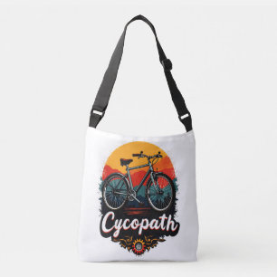 Cycopath: Energetische fiets en zonsondergang Grap Crossbody Tas