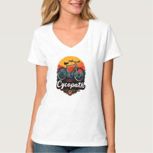 Cycopath: Energetische fiets en zonsondergang Grap T-shirt