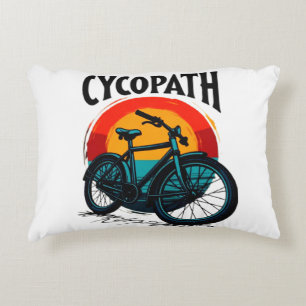 Cycopath: Energetische fiets met zonsondergang Gra Accent Kussen