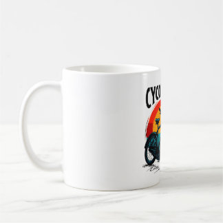 Cycopath: Energetische fiets met zonsondergang Gra Koffiemok