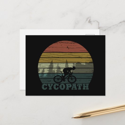 Cycopath Funny Biking gezegde Feestdagenkaart (Voorkant / Achterkant in situ)