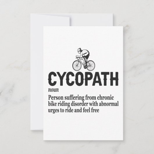 Cycopath Funny Cycling for Cyclists and Bikers Bedankkaart (Voorkant)