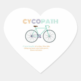 Cycopath Funny Cycling for Cyclists and Bikers . Hart Sticker