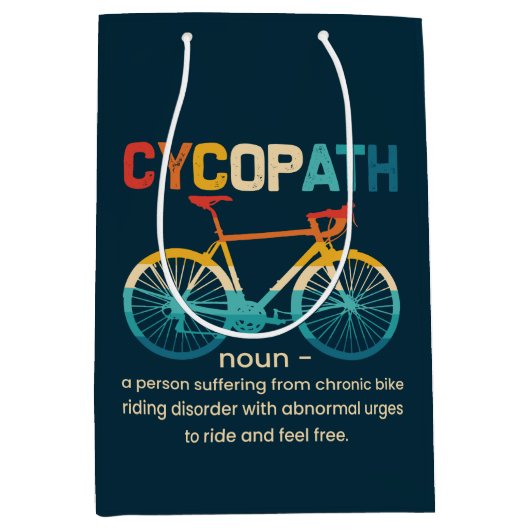Cycopath Funny Cycling for Cyclists and Bikers Medium Cadeauzakje (Voorkant)