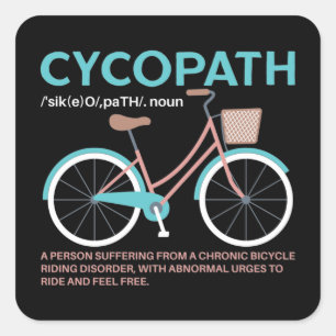 Cycopath Funny Cyclists Vierkante Sticker