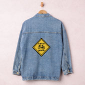 Cycopath Funny Road Sign for Cycopath Lover Denim Jacket (Hangar)