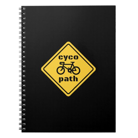 Cycopath Funny Road Sign for Cycopath Lover T-Shir Notitieboek (Voorkant)