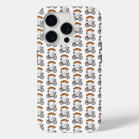 Cycopath Halloween Ghost op de Oranje Fiets Case-Mate iPhone Case (Achterkant)