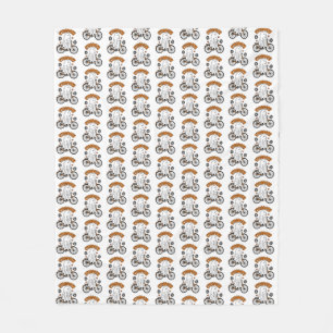 Cycopath Halloween Ghost op de Oranje Fiets Fleece Deken