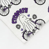Cycopath Halloween Ghost op Paarse Fiets Fleece Deken (Hoek)