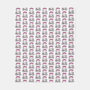 Cycopath Halloween Ghost op Roze Fiets Fleece Deken