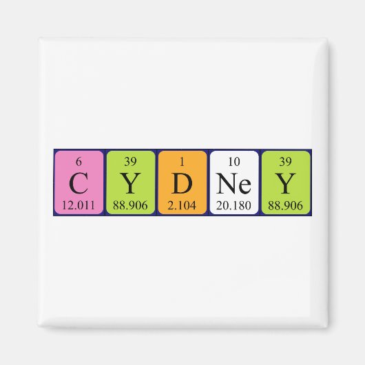 Cydney periodiek table name magnet magneet (Voorkant)