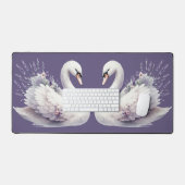 Cygne aquarelle avec fleurs de lavande (Clavier et souris)