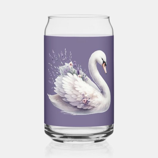 Cygne aquarelle avec fleurs de lavande (Recto)