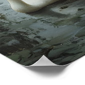 Cygne blanc et bateau - Impression d'art mural vin (Coin)