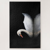 Cygne blanc sur puzzle noir (Vertical)