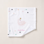 Cygne chic, étoiles, princesse  (Gant de toilette)