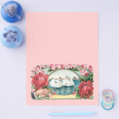 Cygne et prospectus d'art Vintage Rose (Simple)