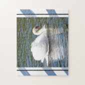 Cygne muet avec bandes bleues Puzzle puzzle (Vertical)