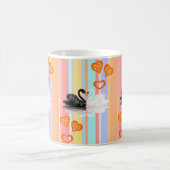 Cygne Orange Coeurs Frappe Mug (Centre)