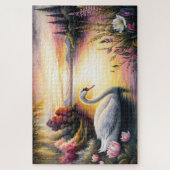 Cygne sur le Puzzle du lac Jigsaw (Vertical)
