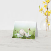 Cygne tout le carte pour notes de salutation (Fleur jaune)