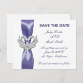 Cygnes D'Argent Bleu Violet Enregistrer La Carte D (Devant / Derrière)