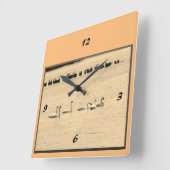 Cygnes et mouettes Horloge murale (Angle)