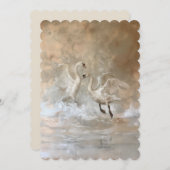 Cygnes - Invitation à plat dimensions : 12,7 cm x (Devant / Derrière)