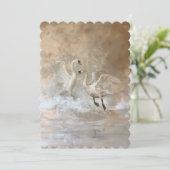 Cygnes - Invitation à plat dimensions : 12,7 cm x (Debout devant)